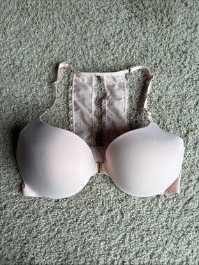 NWOT Victoria's Secret Pale Pink Lace Racerback Push-Up Bra